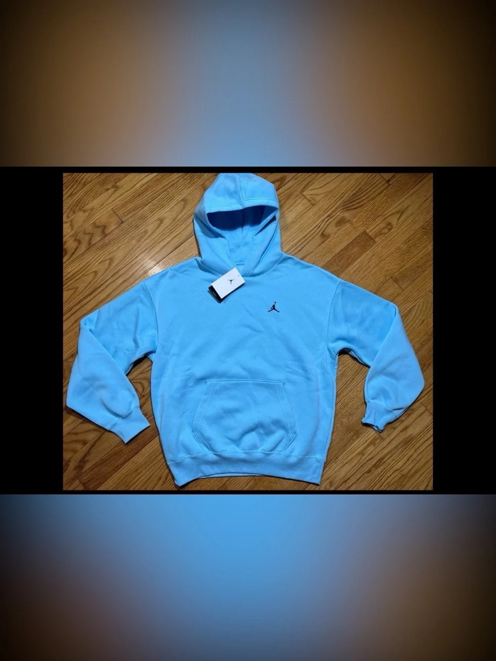 Nike Jordan Brooklyn Oversize Sky Blue Hoodie Logo Men’s sz M NEW!